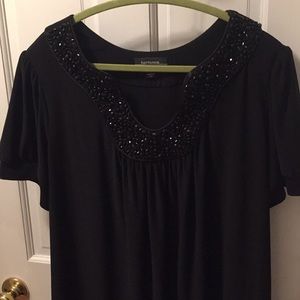 Black Dress with beaded neckline